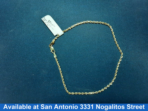 Rope Bracelet - Yellow Gold 14k (.585) 3.8 grams 8 inch