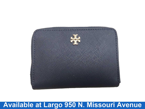 Tory Burch Emerson Mini Saffiano Blue Wallet