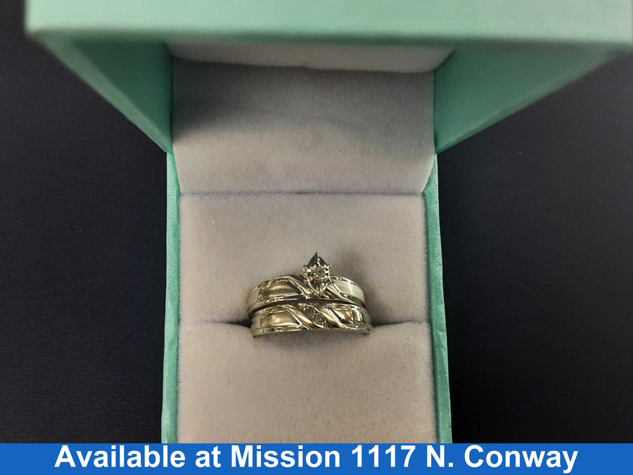 Ring - Engagement Set - White Gold 10k (.417) 4.1 grams Size 20