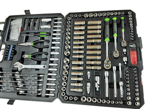Pittsburgh Mechanics Tool Set 225 Piece Black Socket