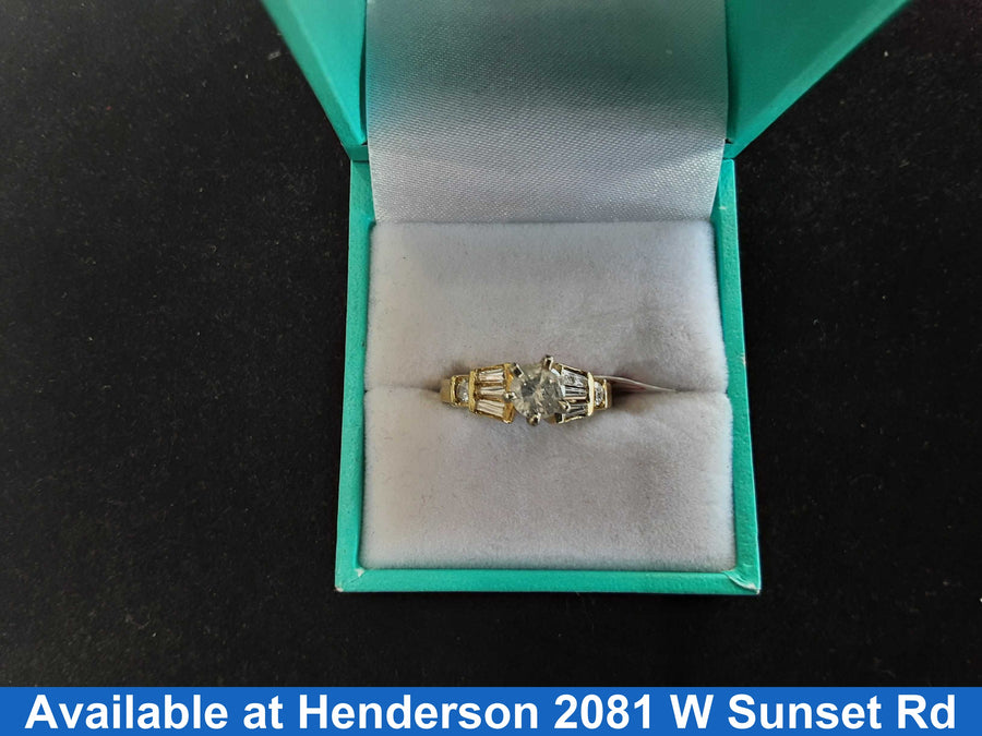 Ring - Engagement Set - Yellow Gold 10k (.417) 3.8 grams Size 7.5