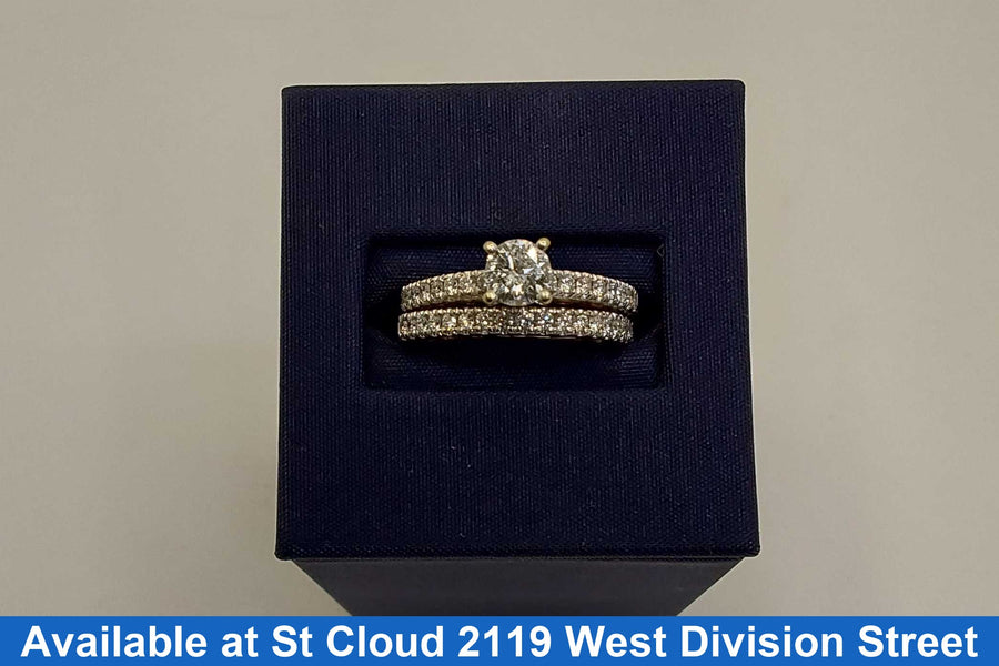 Ring - Engagement Set - White Gold 14k (.585) 6 grams Size 6