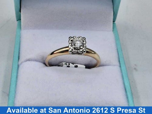Women's Ring - Solitaire - Yellow Gold 14k (.585) 2.5 grams Size 10