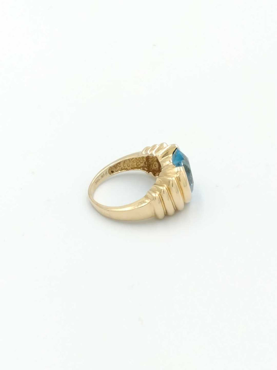 Women's Ring - Solitaire - Yellow Gold 14k (.585) 6.3 grams Size 7