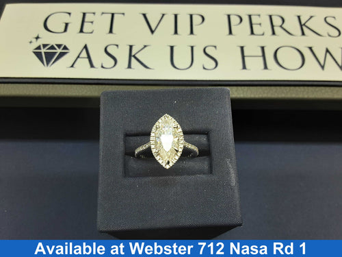 Women's Ring - Solitaire - White Gold 14k (.585) 2.3 grams Size 5.5