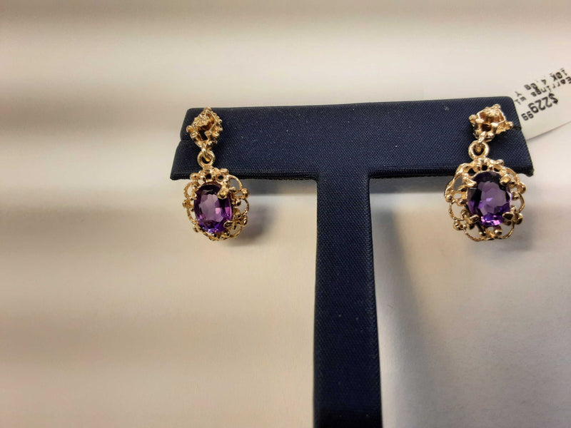 Earrings with stones Yellow Gold 10k (.417) 4 grams