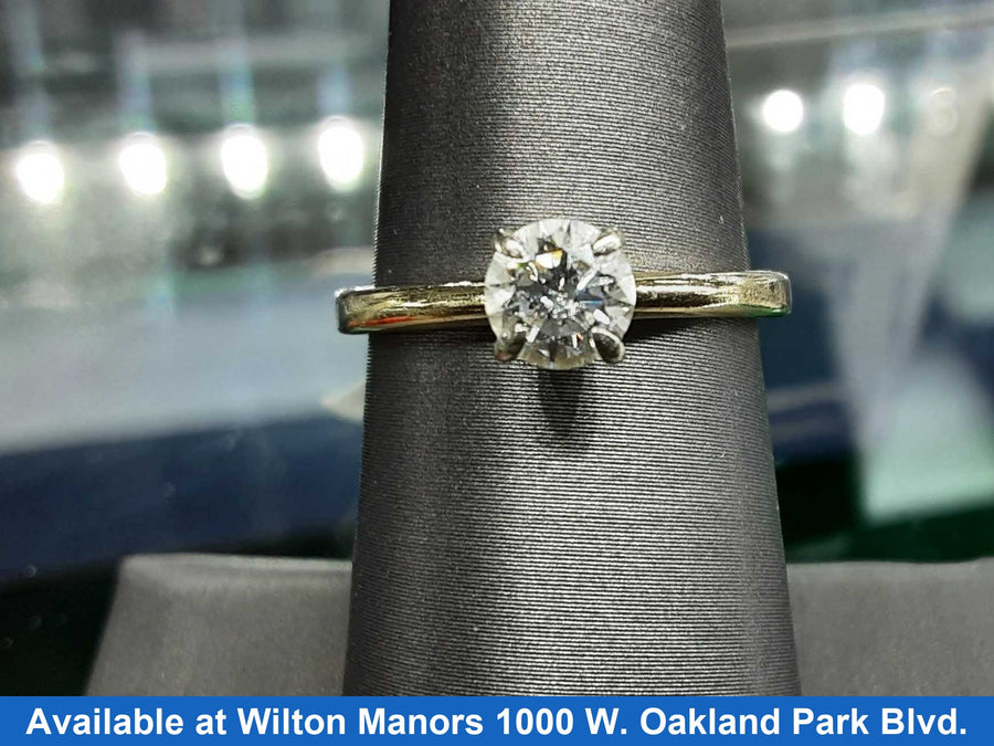 Women's Ring - Solitaire - Yellow Gold 14k (.585) 2.2 grams Size 7