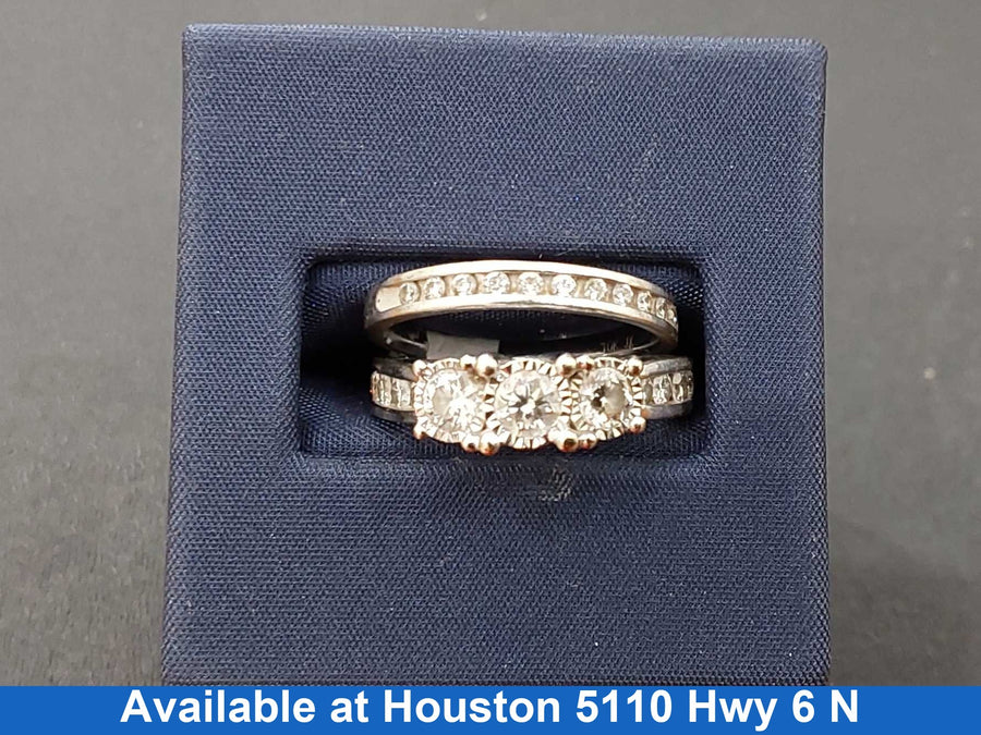 Ring - Engagement Set - White Gold 14k (.585) 6.5 grams Size 7