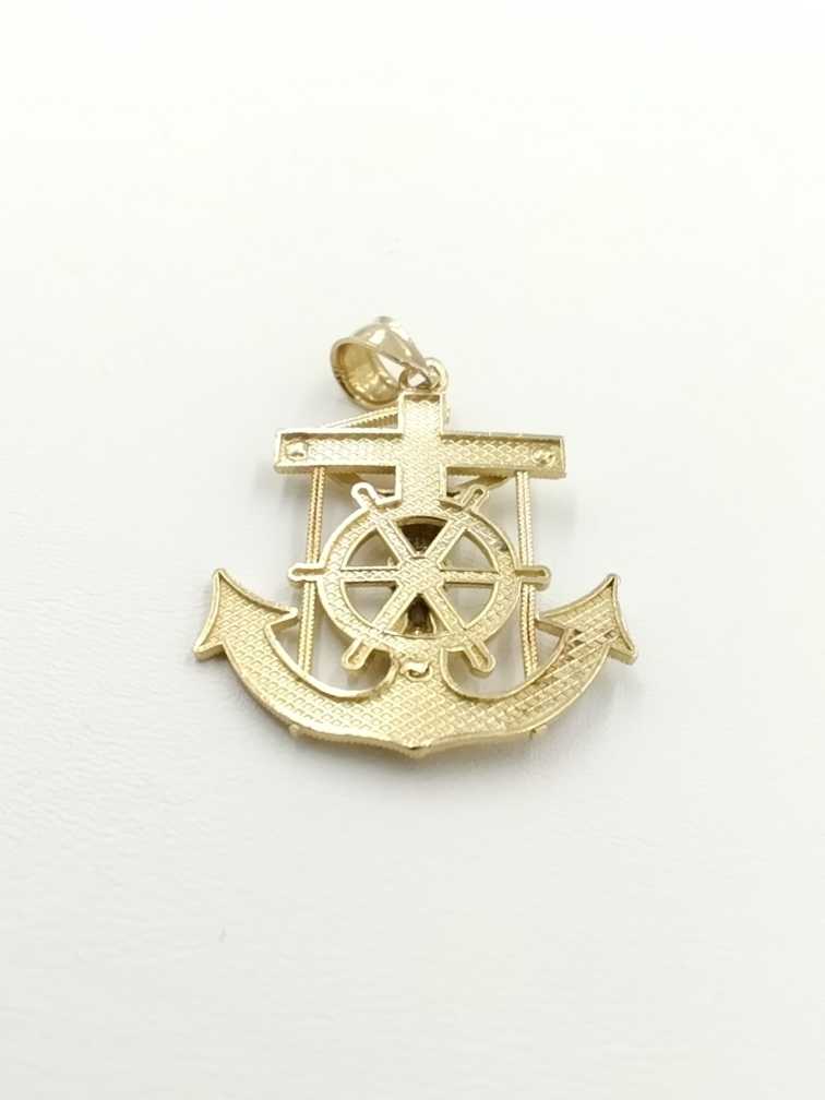10k Gold Crucifix Anchor Mariner's Cross Pendant (.417) 4.1 grams