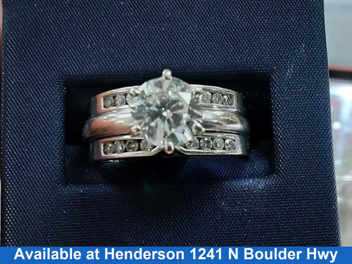 Ring - Engagement Set - White Gold 14k (.585) 7.8 grams Size 11.5