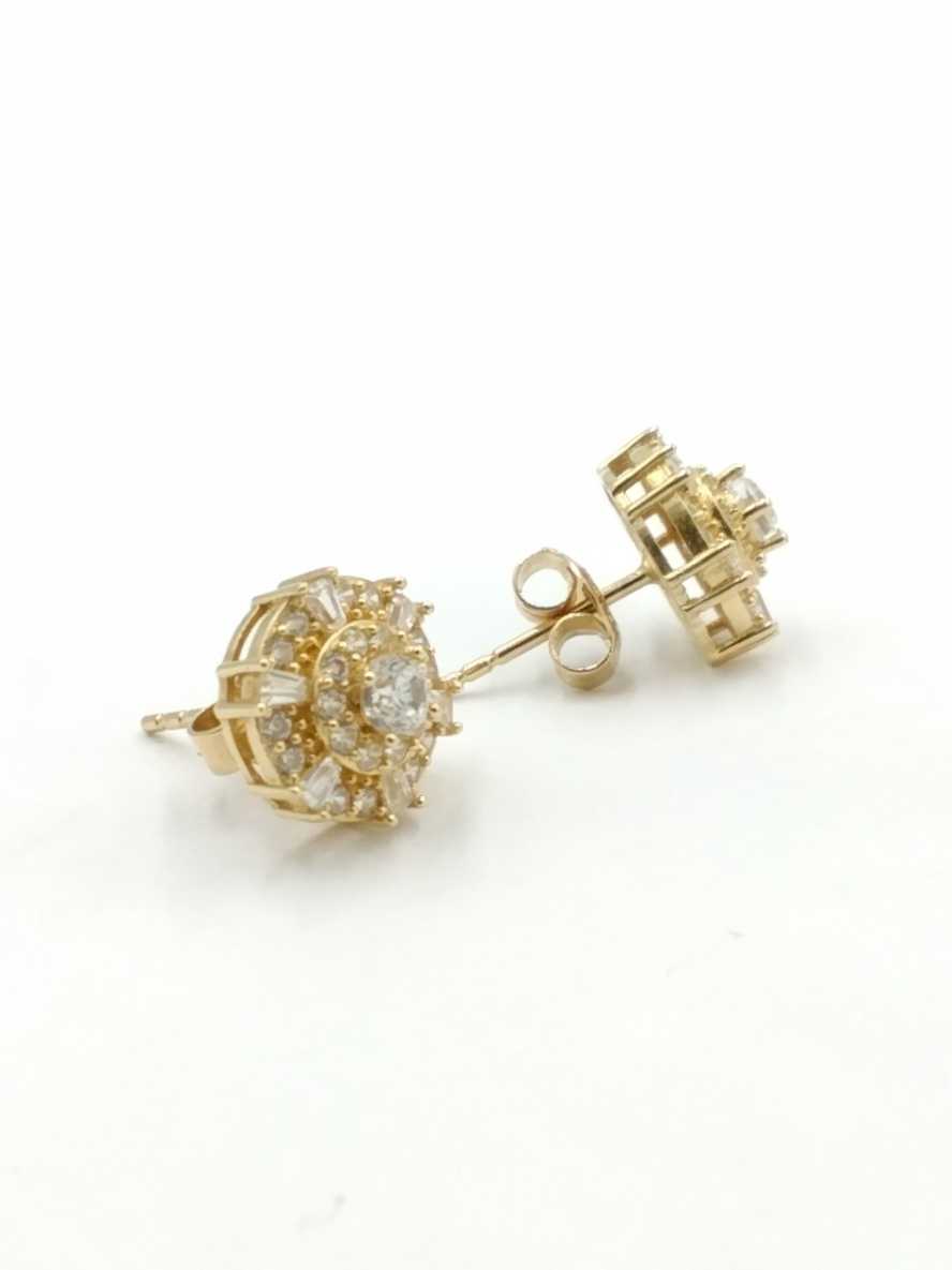 Double Stud Earring - Yellow Gold 14k (.585) 2.6 grams