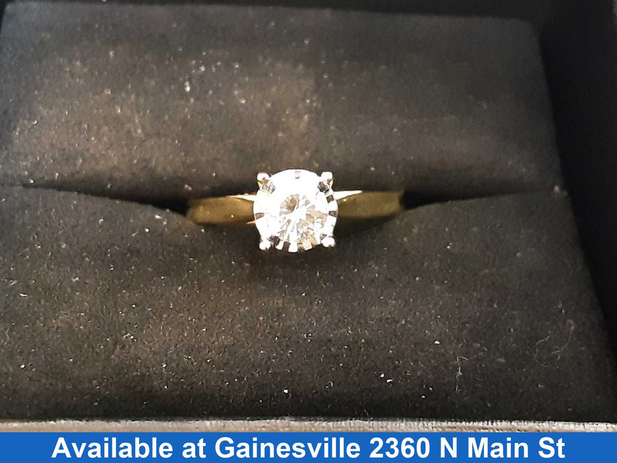 Women's Ring - Solitaire - Yellow Gold 10k (.417) 2.7 grams Size 8