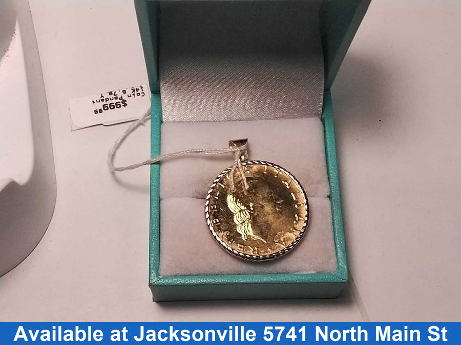Coin Pendant - Yellow Gold 14k (.585) 5.7 grams