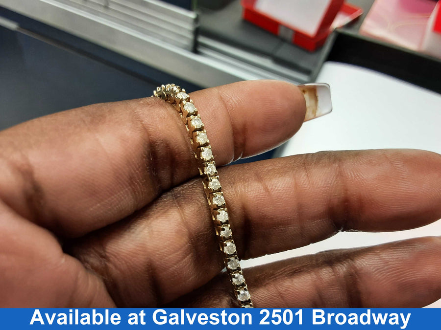 Tennis Bracelet - Yellow Gold 14k (.585) 8.4 grams 7 inch