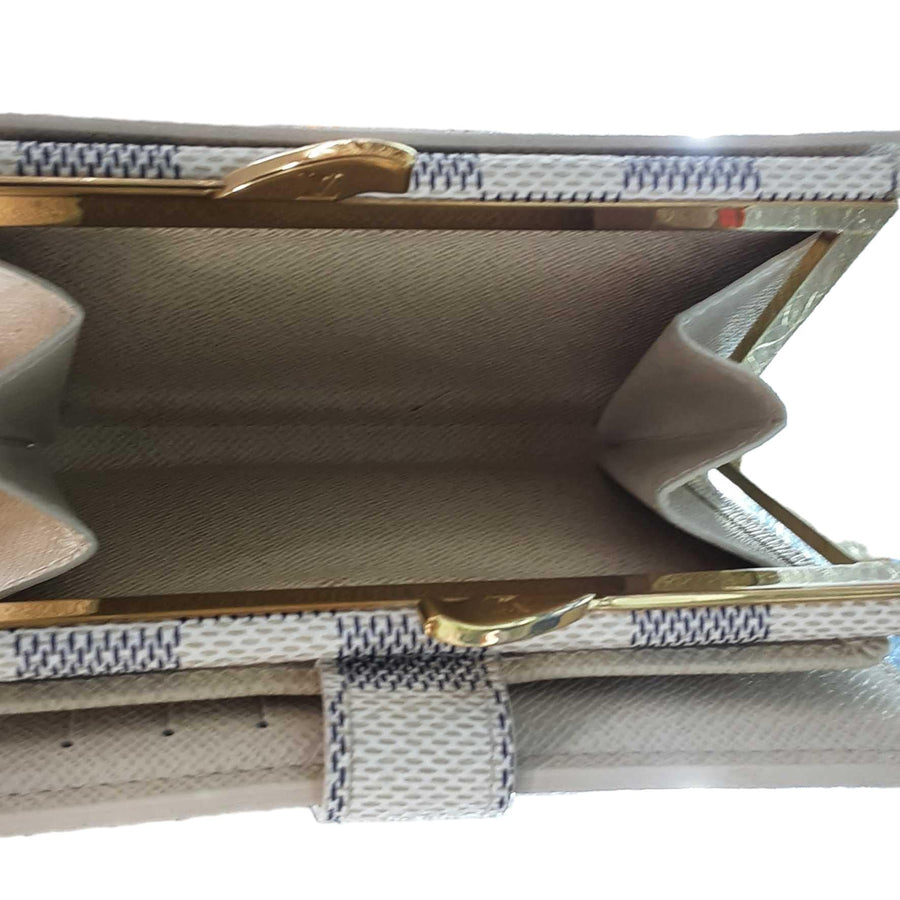 Louis Vuitton Damier Azur Small Ring Agenda Cover White Purse / Handbag