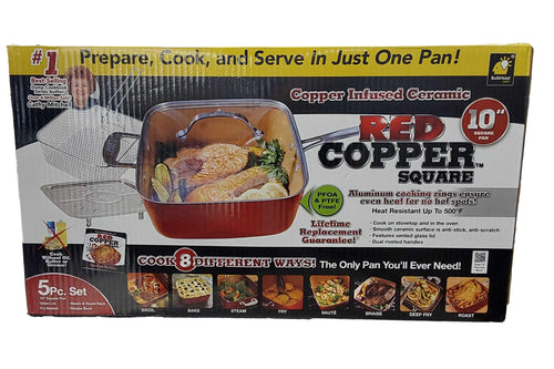 As Seen On Tv Red Copper Pan Orange Pot / Pan