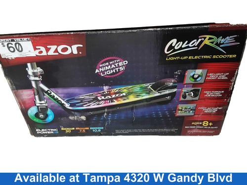 Razor E Color Rave Silver Kick Scooter