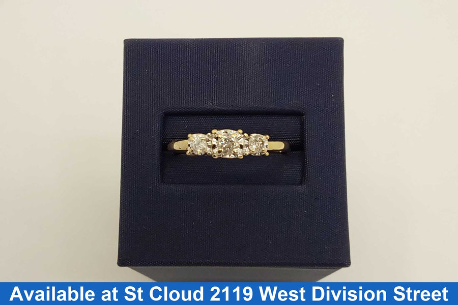 Ring - Engagement Set - Yellow Gold 10k (.417) 2 grams Size 10