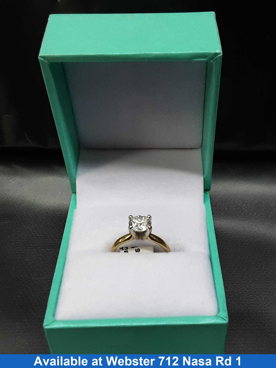 Women's Ring - Solitaire - Yellow Gold 14k (.585) 2.3 grams Size 4.5
