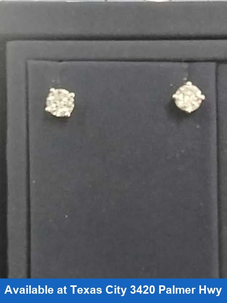 Double Stud Earring - White Gold 14k (.585) 1 grams