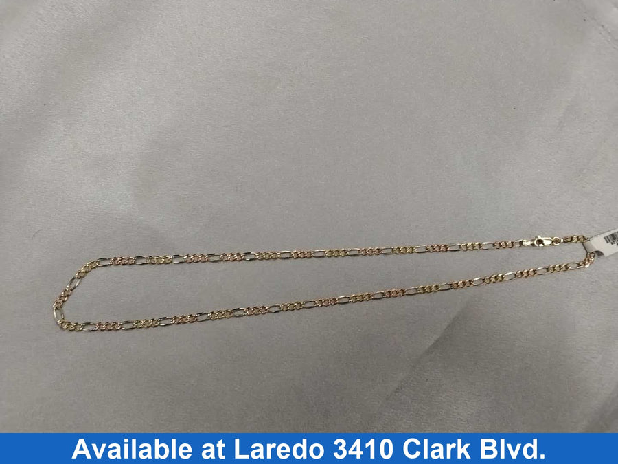 Figaro Chain - Tricolor Gold 14k (.585) 7.3 grams 20 inch