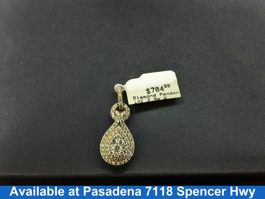 Diamond Pendant - White Gold 14k (.585) 2.9 grams