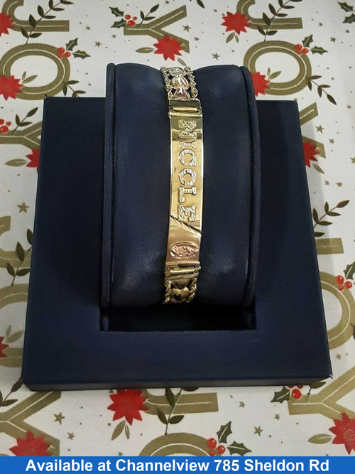 ID Bracelet - Tricolor Gold 10k (.417) 13.8 grams 8 inch