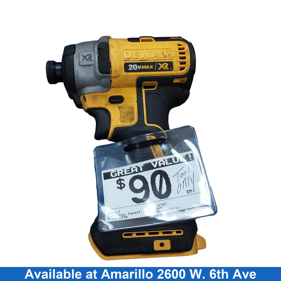 Dewalt Dcf887 Yellow Cordless Impact Drill