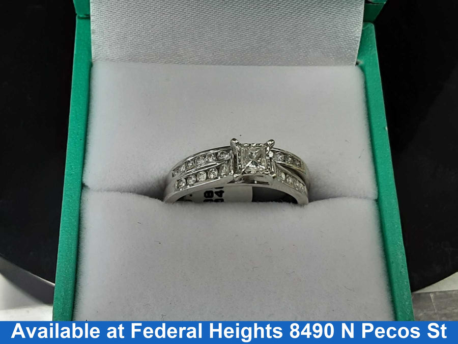 Ring - Wedding Set - White Gold 10k (.417) 3.08 grams Size 7.5