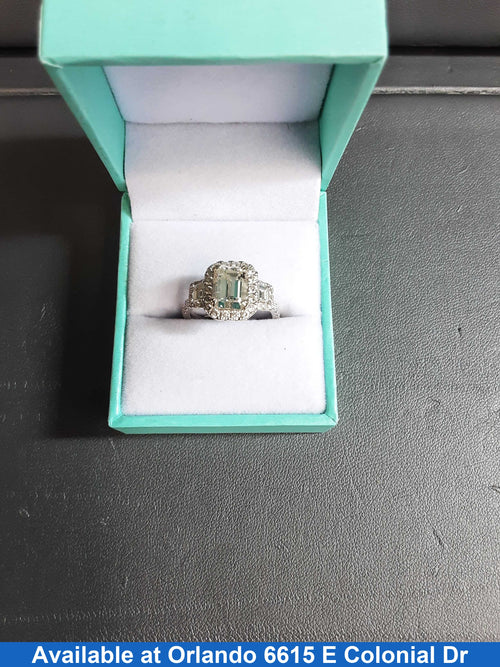 Ring - Wedding Set - White Gold 18k (.750) 4.8 grams Size 20