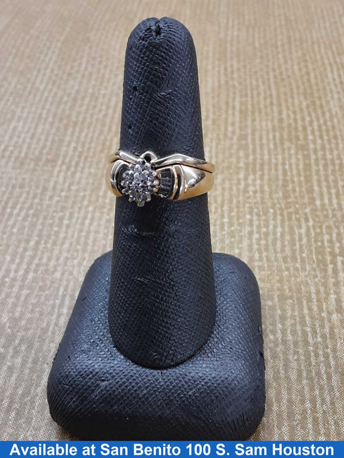 Ring - Engagement Set - Yellow Gold 14k (.585) 6.7 grams Size 7.5