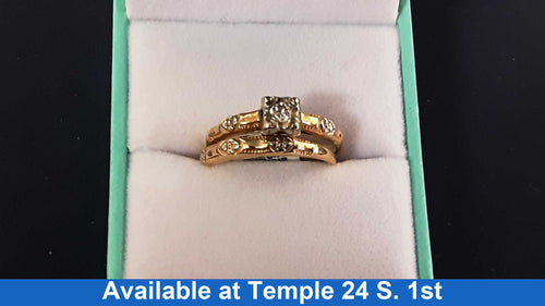 Ring - Engagement Set - Yellow Gold 14k (.585) 2.6 grams Size 9