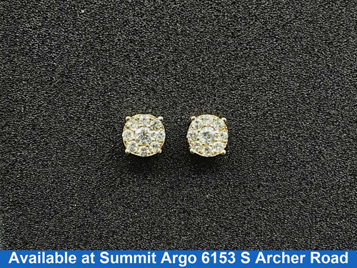 Double Stud Earring - Yellow Gold 14k (.585) 2.2 grams