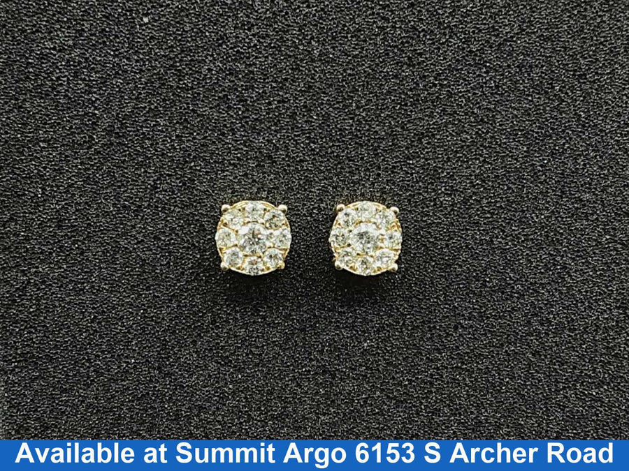 Double Stud Earring - Yellow Gold 14k (.585) 2.2 grams