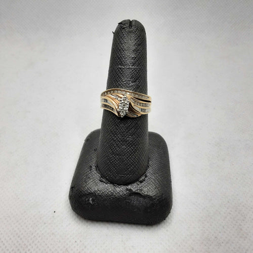 Ring - Engagement Set - Yellow Gold 10k (.417) 5 grams Size 8.5