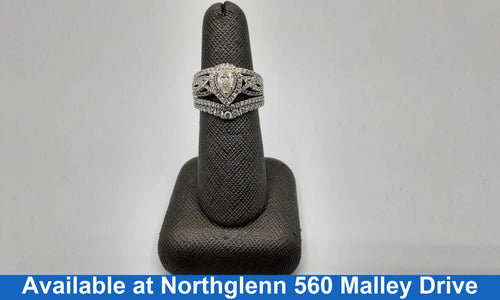 Ring - Wedding Set - White Gold 14k (.585) 8.7 grams Size 7