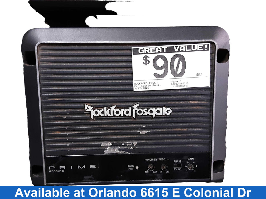 Rockford Fosgate R500x1d Black Car Audio Amplifier