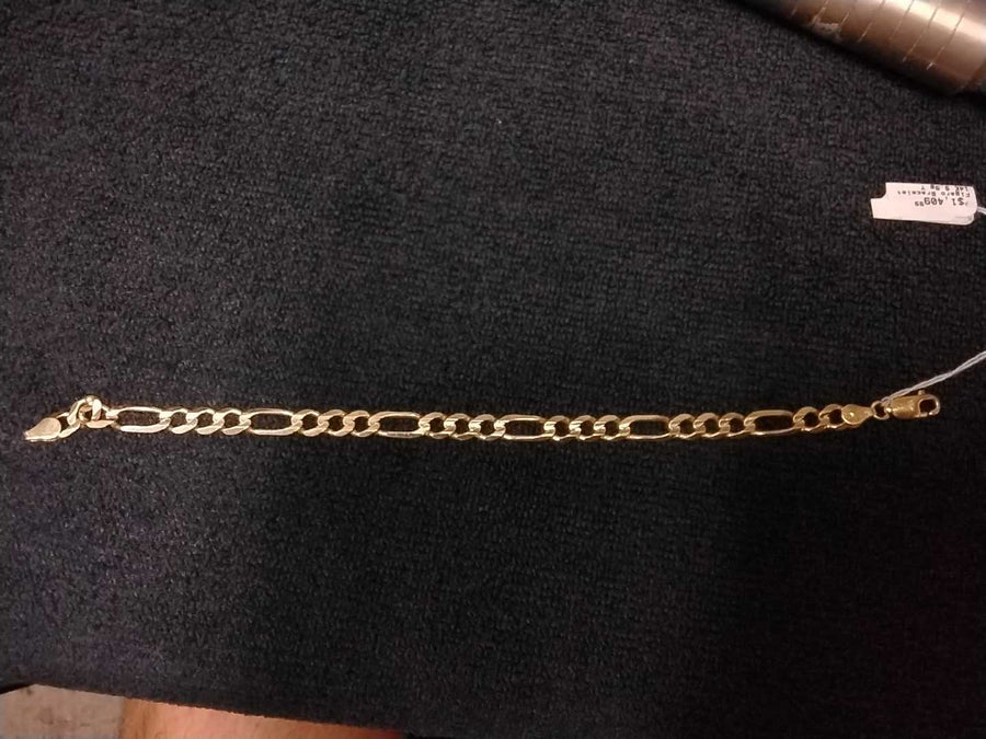 Figaro Bracelet - Yellow Gold 14k (.585) 9.9 grams 7 inch