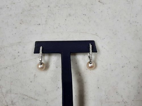 Double Stud Earring - White Gold 14k (.585) 2.9 grams