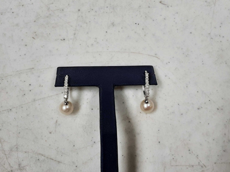 Double Stud Earring - White Gold 14k (.585) 2.9 grams