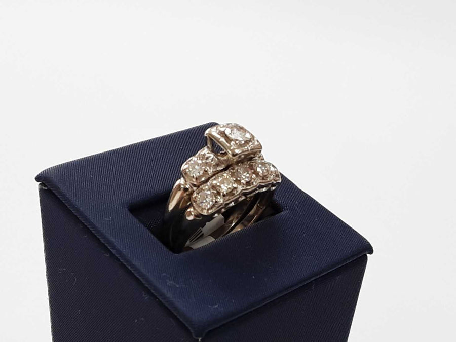 Engagement Set Diamonds White Gold 10k Size 8