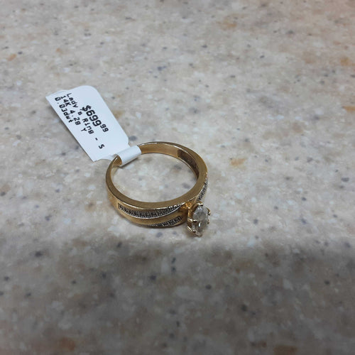 Women's Ring - Solitaire - Yellow Gold 14k (.585) 4.2 grams Size 9