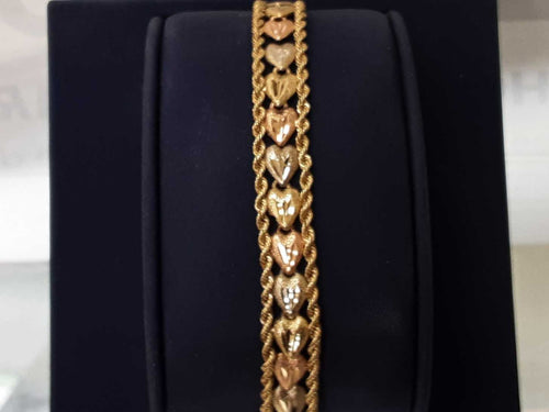 Bracelet - Tricolor Gold 14k (.585) 12 grams 65 inch
