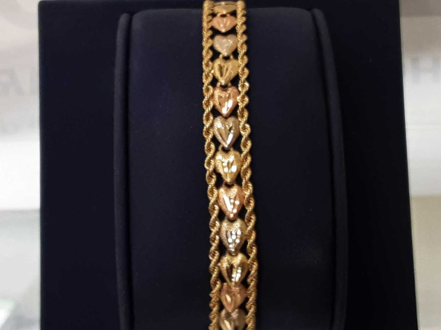 Bracelet - Tricolor Gold 14k (.585) 12 grams 65 inch