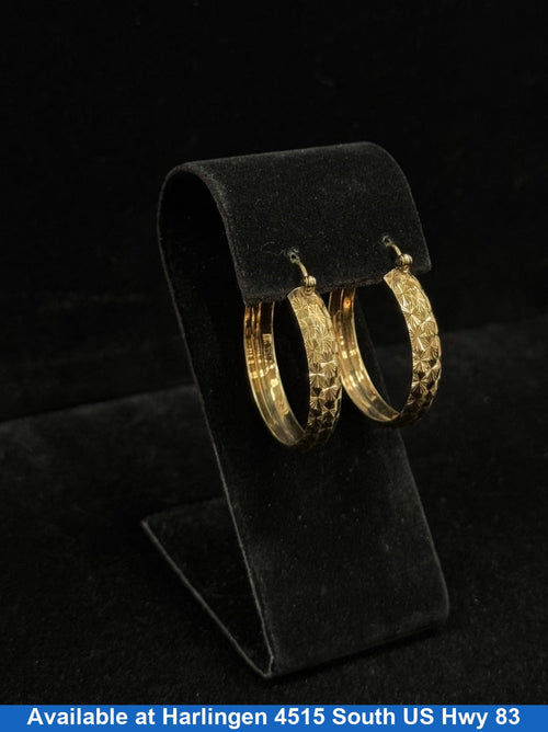 Hoop Earrings - Yellow Gold 10k (.417) 3.8 grams