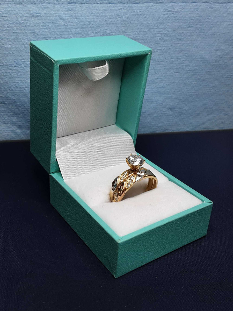 Ring - Engagement Set - Yellow Gold 14k (.585) 4.6 grams Size 7