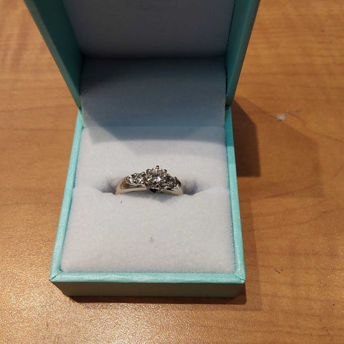 Ring - Engagement Set - White Gold 14k (.585) 4 grams Size 4