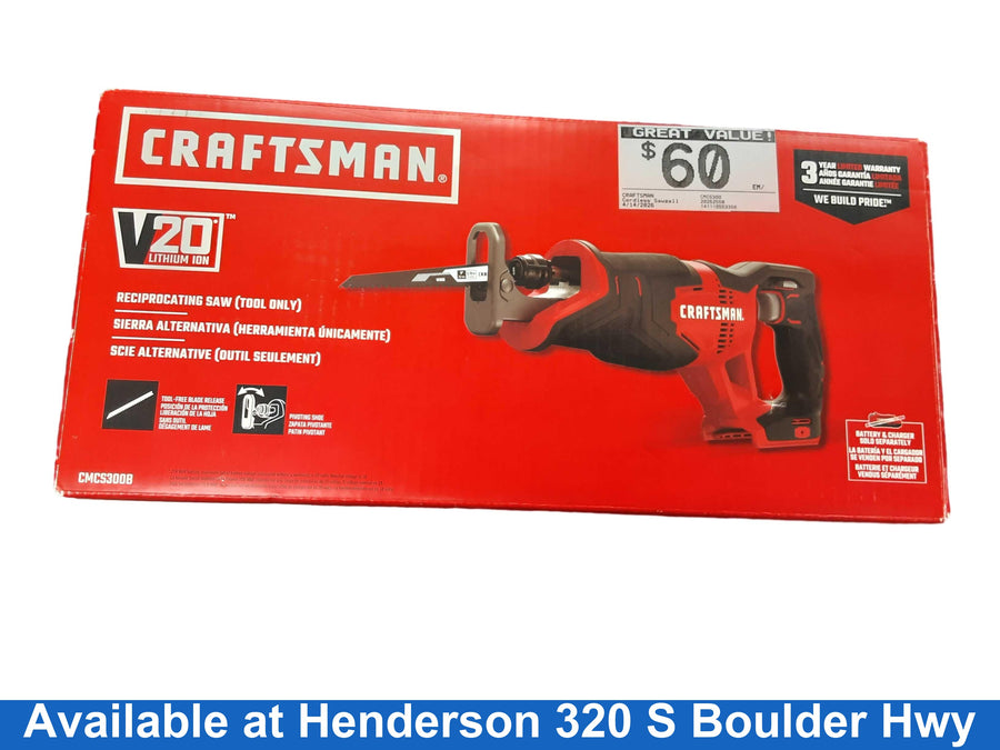 Craftsman Cmcs300 Red Cordless Reciprocating Saw