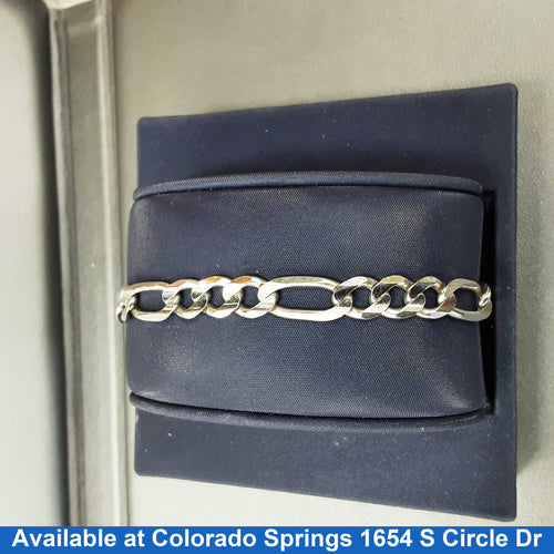 Figaro Bracelet - White Gold 14k (.585) 16.1 grams 8 inch