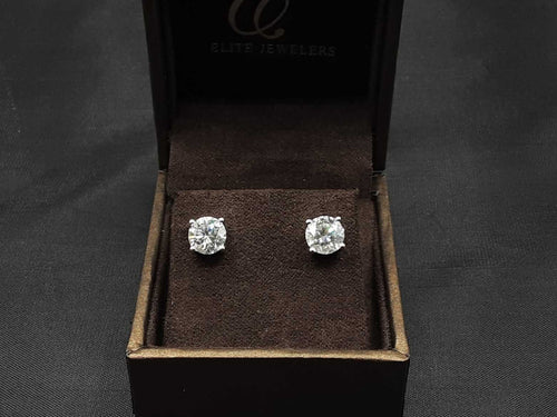 Double Stud Earring - White Gold 14k (.585) 1.6 grams
